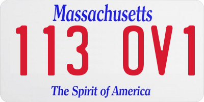 MA license plate 113OV1