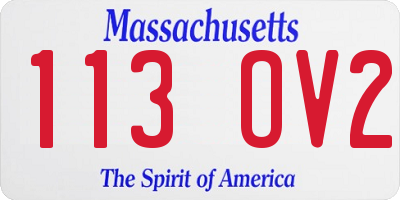 MA license plate 113OV2