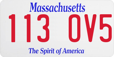 MA license plate 113OV5