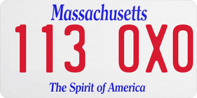 MA license plate 113OX0