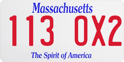 MA license plate 113OX2