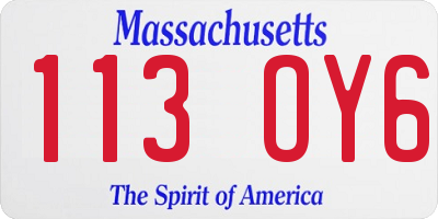 MA license plate 113OY6