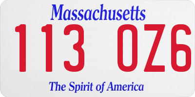 MA license plate 113OZ6