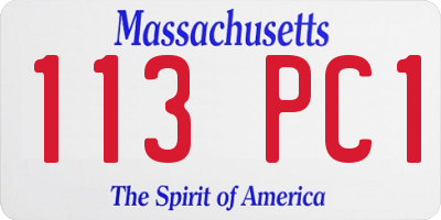 MA license plate 113PC1