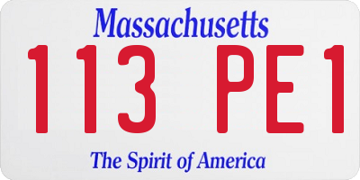 MA license plate 113PE1