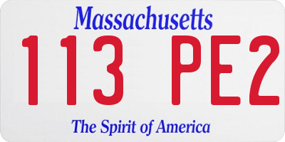 MA license plate 113PE2
