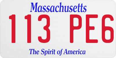 MA license plate 113PE6