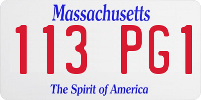 MA license plate 113PG1