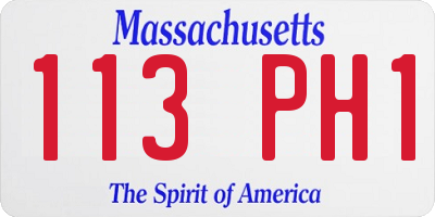 MA license plate 113PH1