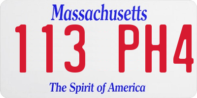 MA license plate 113PH4