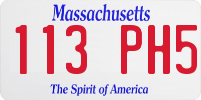 MA license plate 113PH5