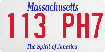 MA license plate 113PH7