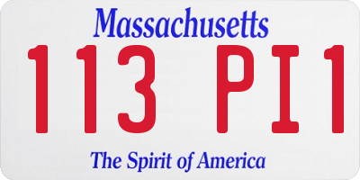MA license plate 113PI1