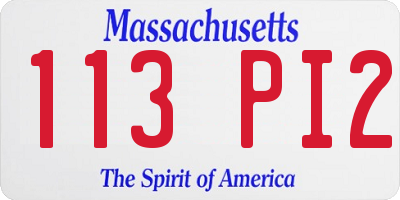 MA license plate 113PI2