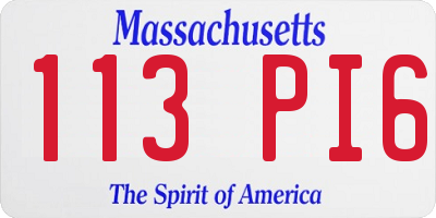 MA license plate 113PI6