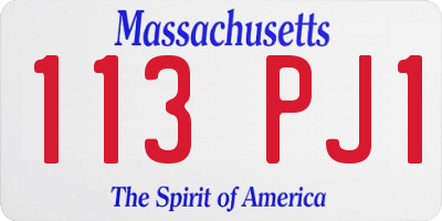 MA license plate 113PJ1