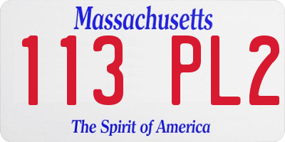 MA license plate 113PL2