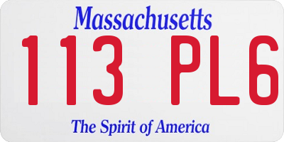 MA license plate 113PL6