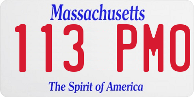 MA license plate 113PM0