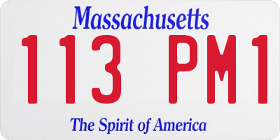 MA license plate 113PM1