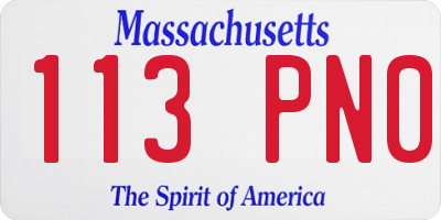 MA license plate 113PN0