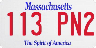 MA license plate 113PN2