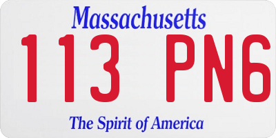 MA license plate 113PN6