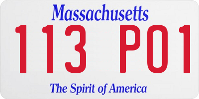 MA license plate 113PO1