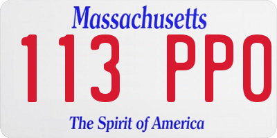 MA license plate 113PP0