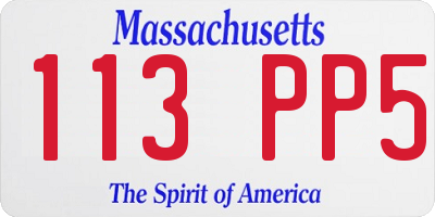 MA license plate 113PP5