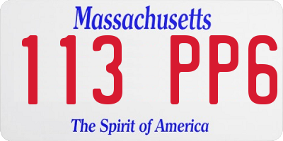 MA license plate 113PP6