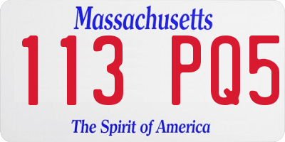 MA license plate 113PQ5
