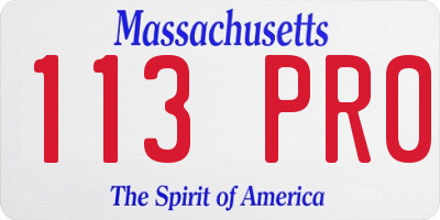 MA license plate 113PR0