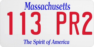 MA license plate 113PR2