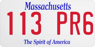 MA license plate 113PR6