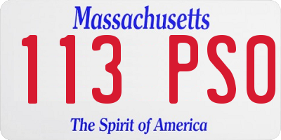 MA license plate 113PS0