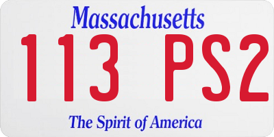 MA license plate 113PS2