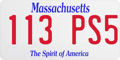 MA license plate 113PS5