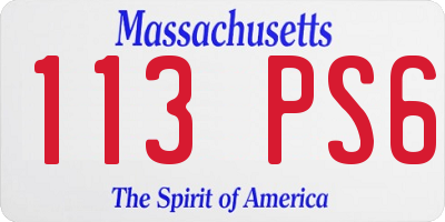 MA license plate 113PS6