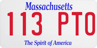 MA license plate 113PT0