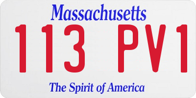 MA license plate 113PV1