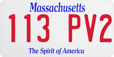 MA license plate 113PV2