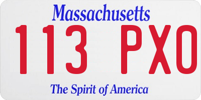 MA license plate 113PX0