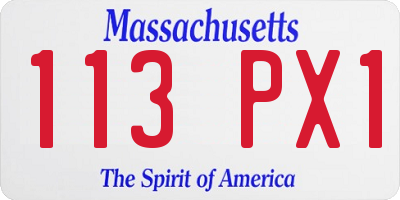 MA license plate 113PX1