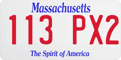 MA license plate 113PX2