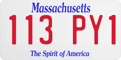 MA license plate 113PY1