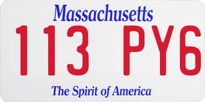 MA license plate 113PY6