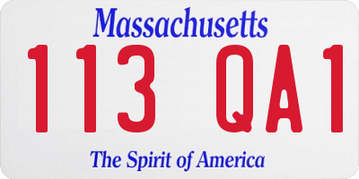 MA license plate 113QA1