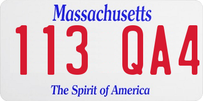 MA license plate 113QA4