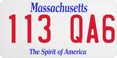 MA license plate 113QA6